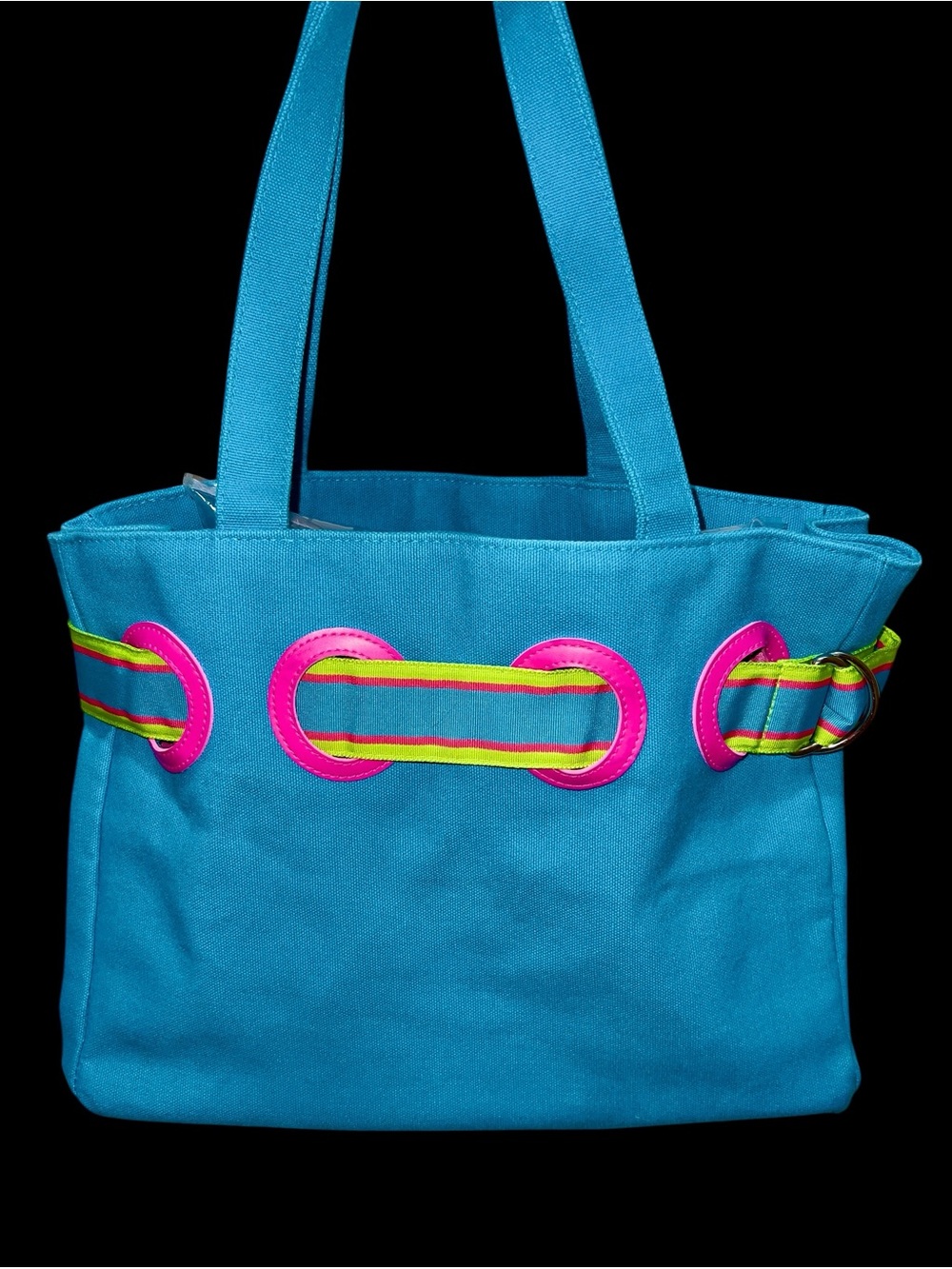 Colorful Ralph Lauren Pool Beach Spa Tote, Teal Blue, Lime Green, Hot Fuchsia